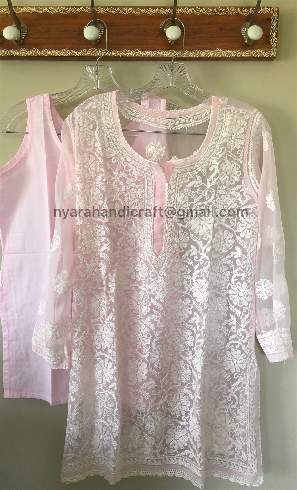 Lucknow Chikankari short kurti top on Georgette / liner included /Free ...