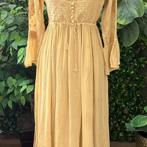Lucknow Chikankari Beige Georgette Anarkali /Free Shipping in US