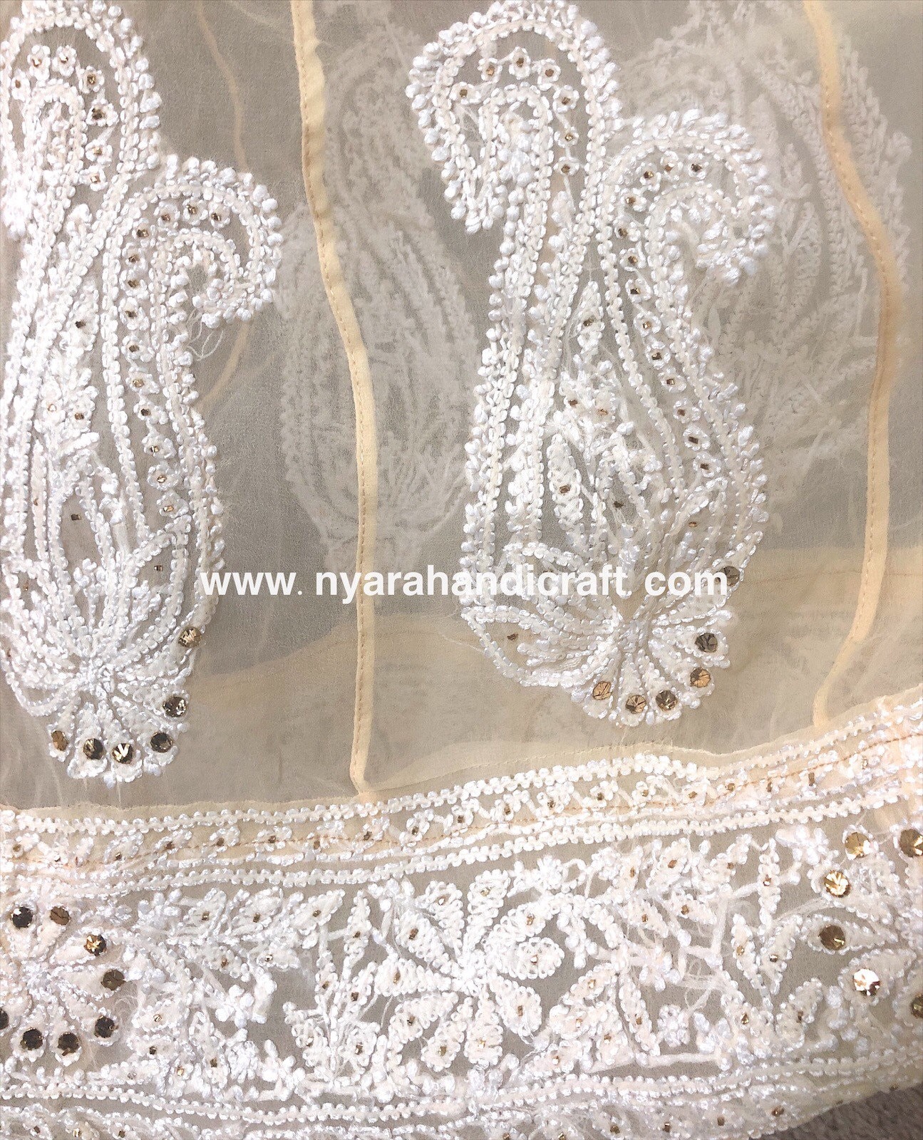 Lucknow Chikankari Anarkali with matching liner / FREE SHIPPING In US