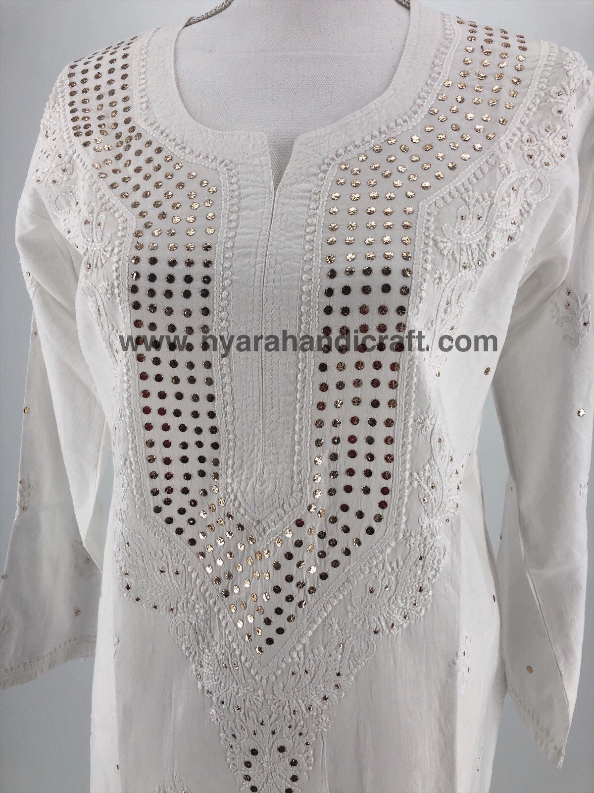 Chikankari Pure Cotton Kurta with Churidar