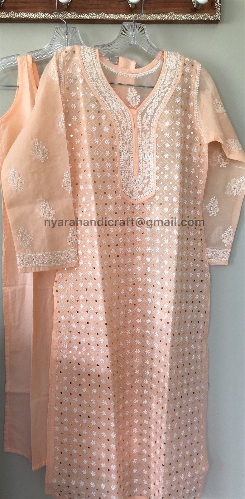 chikankari flared kurta