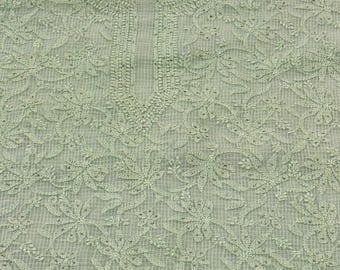 Sage Green Kurta and Dupatta Fabric on Pure Kota Cotton / Free Shipping in US