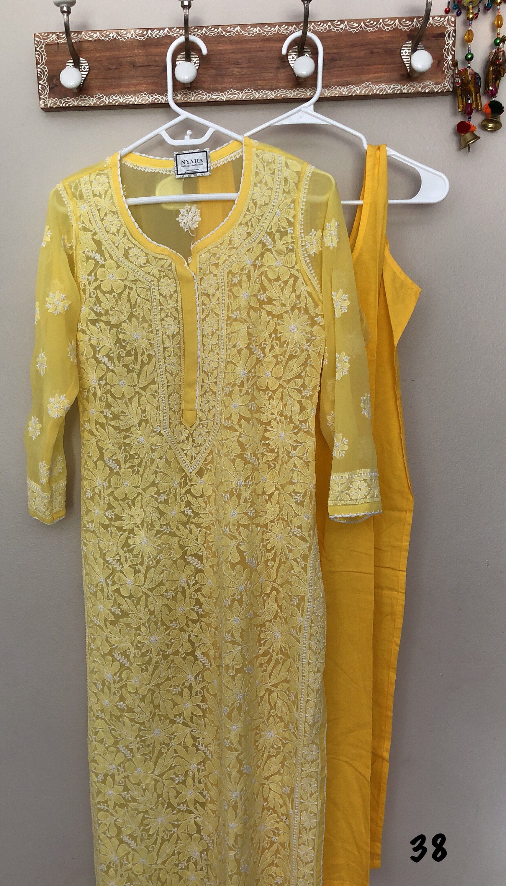 Nibs Tog Yellow Lucknowi Chikankari Kurta Georgette With FREE Matching  Inner, Casual Wear Indian Embroidered Chikankari Kurti - Etsy