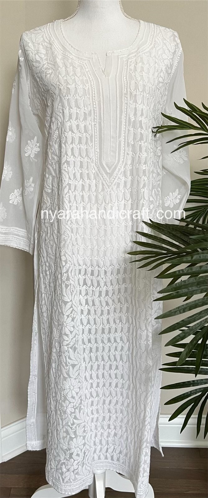 White Chikan Kurtas - Buy White Chikan Kurtas online in India