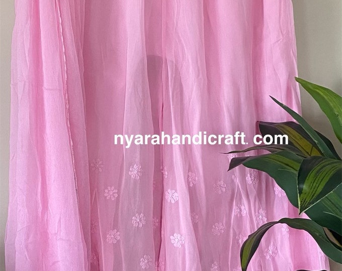 Chikankari palazzo on fine georgette and chiffon dupatta/Free Shipping in US