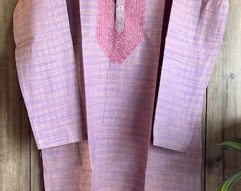 Purple Chikankari Kurta for Men /Free Shipping in US