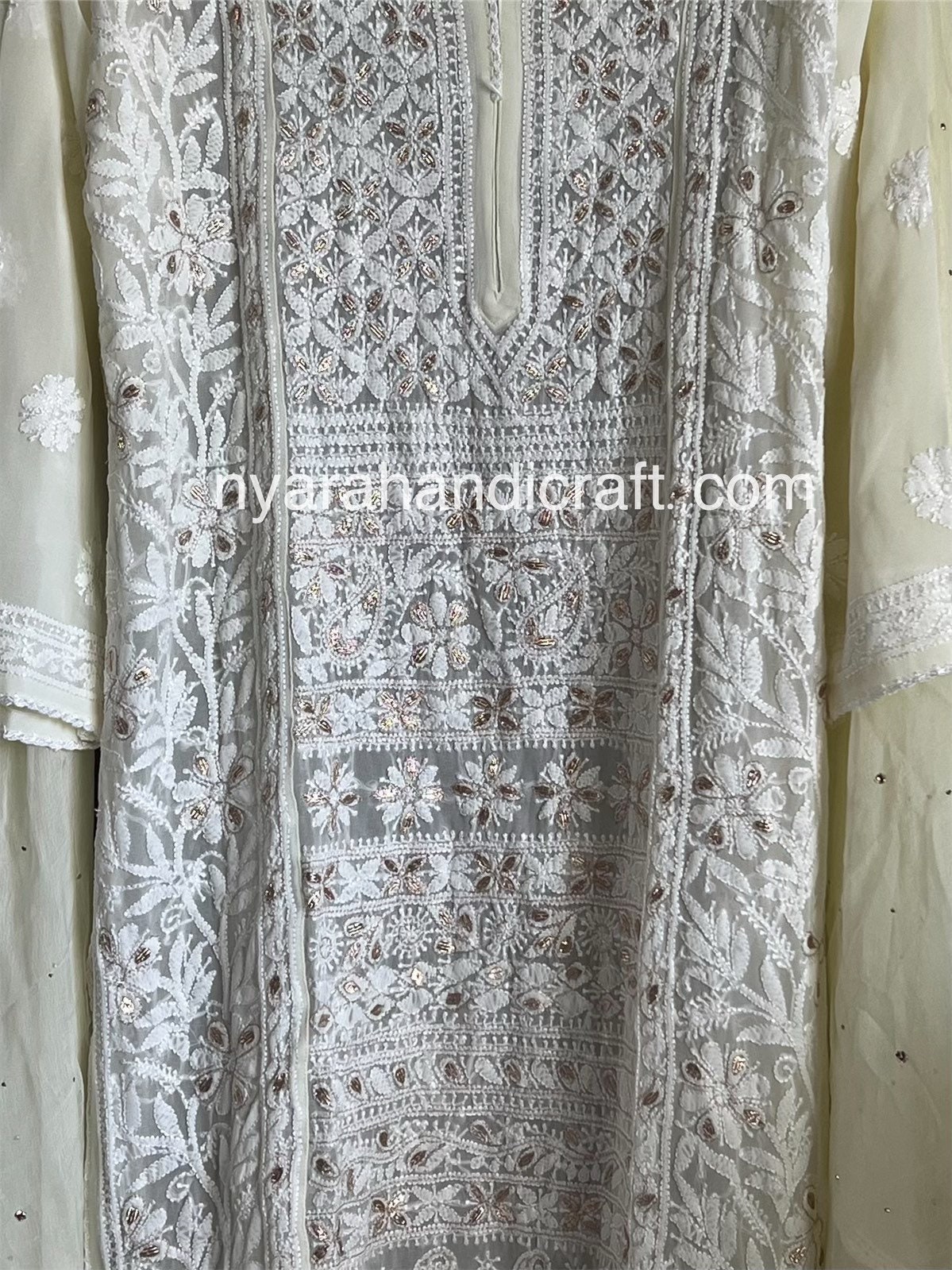 Pretty Pink Chikankari Suit Material from Lucknow at Rs.1399/Piece in  lucknow offer by M S K Chikan Udyog