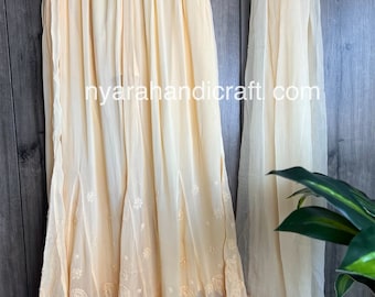 Chikankari palazzo on fine georgette and chiffon dupatta/Free Shipping in US