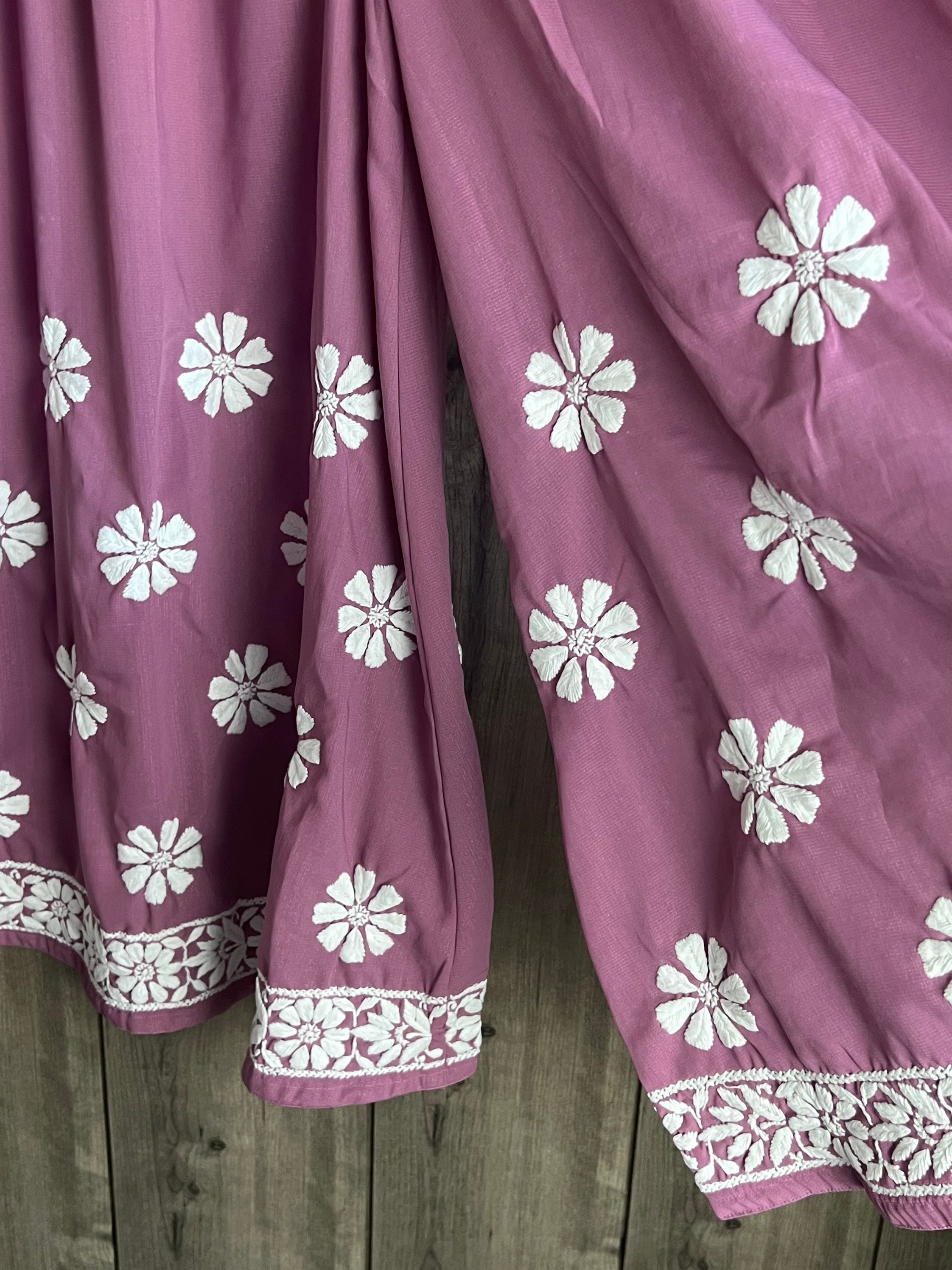 Buy Mauve Chikankari Cotton Kurta, RAKSH010/RAK28DEC