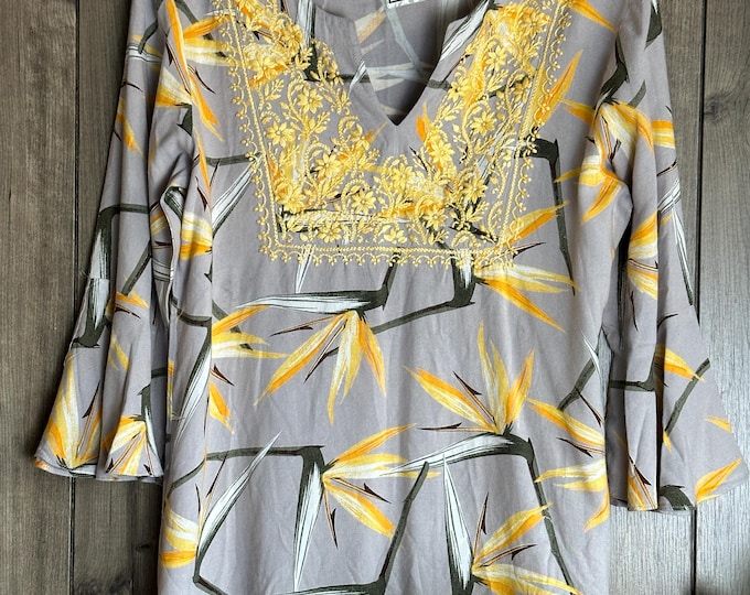 Chikankari Soft Printed Kurti / Blouse / Hand Embroidered / Free Shipping in US