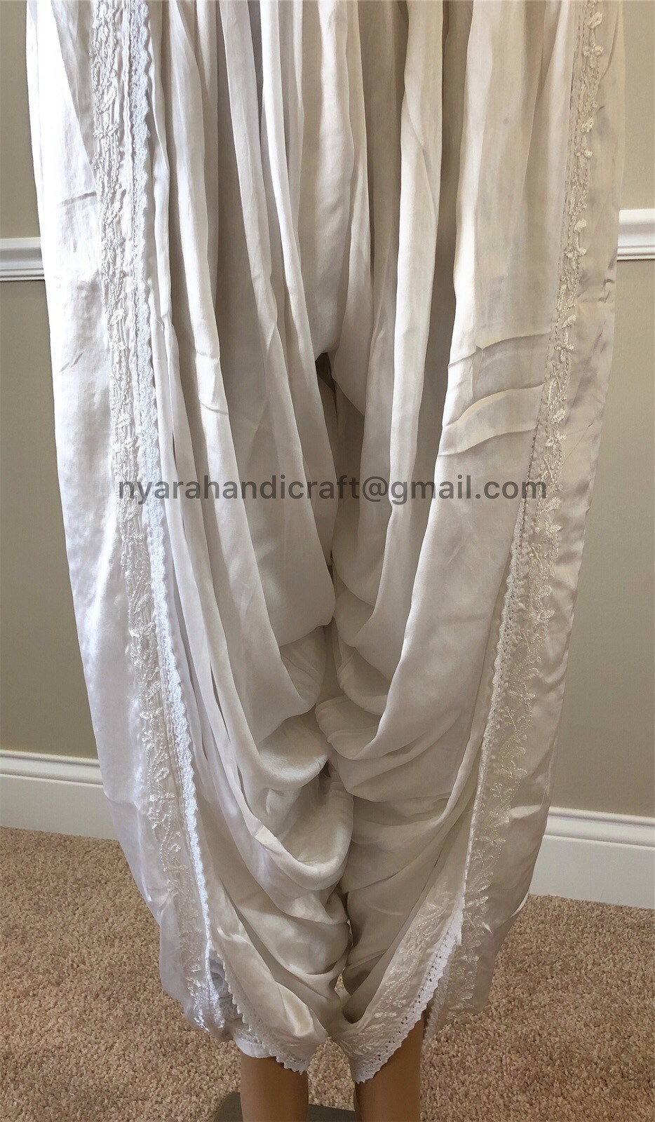 Buy Kaanchie Nanggia Royal Blue Cotton Silk Pleated Dhoti Pants online