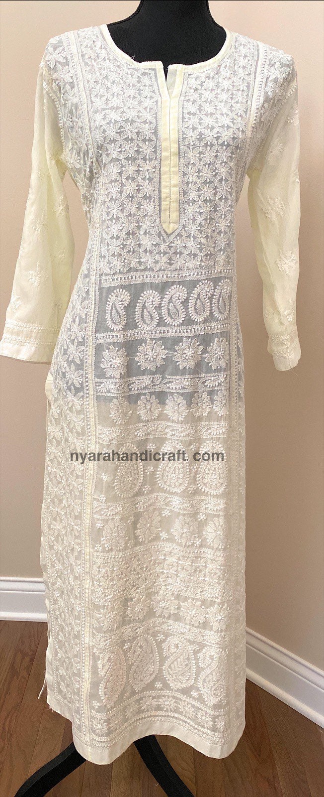 Purple Lucknowi Chikankari Georgette Kurti, Size: M at best price in Lucknow