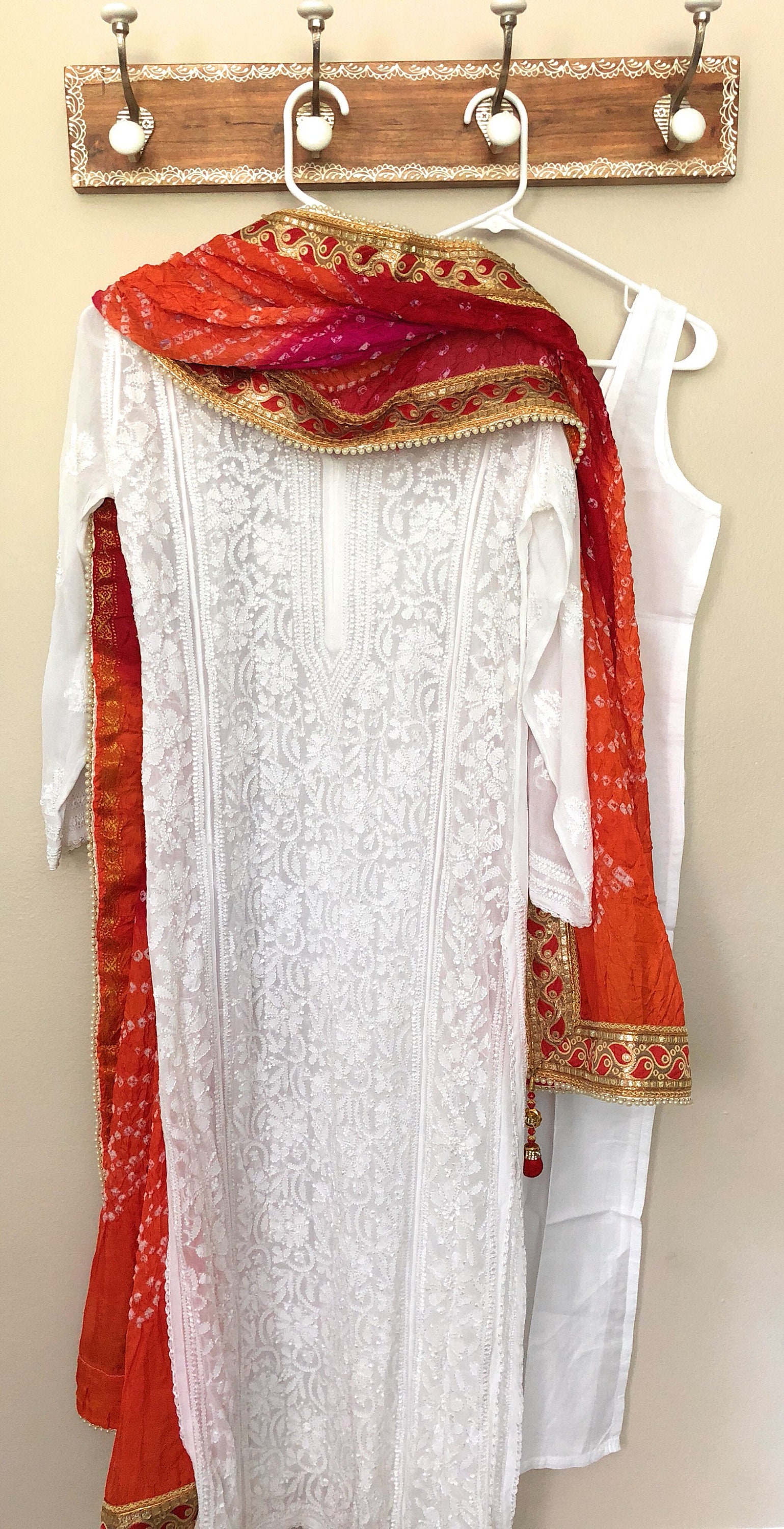 Georgette Chikankari  short kurti