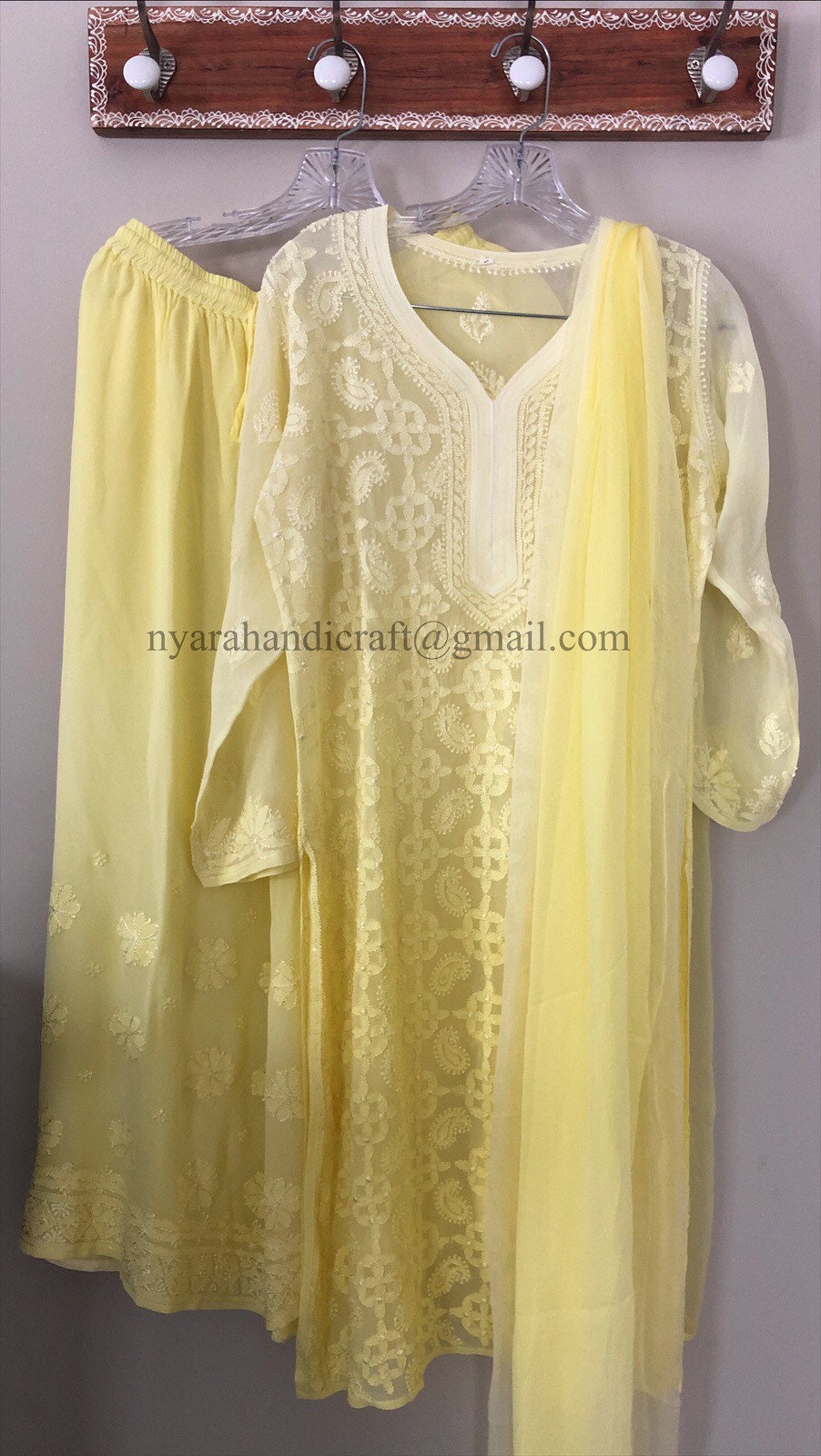 White Women's Rayon Kurta Kurti with Palazzo Set Indian Pakistani Dress |  eBay