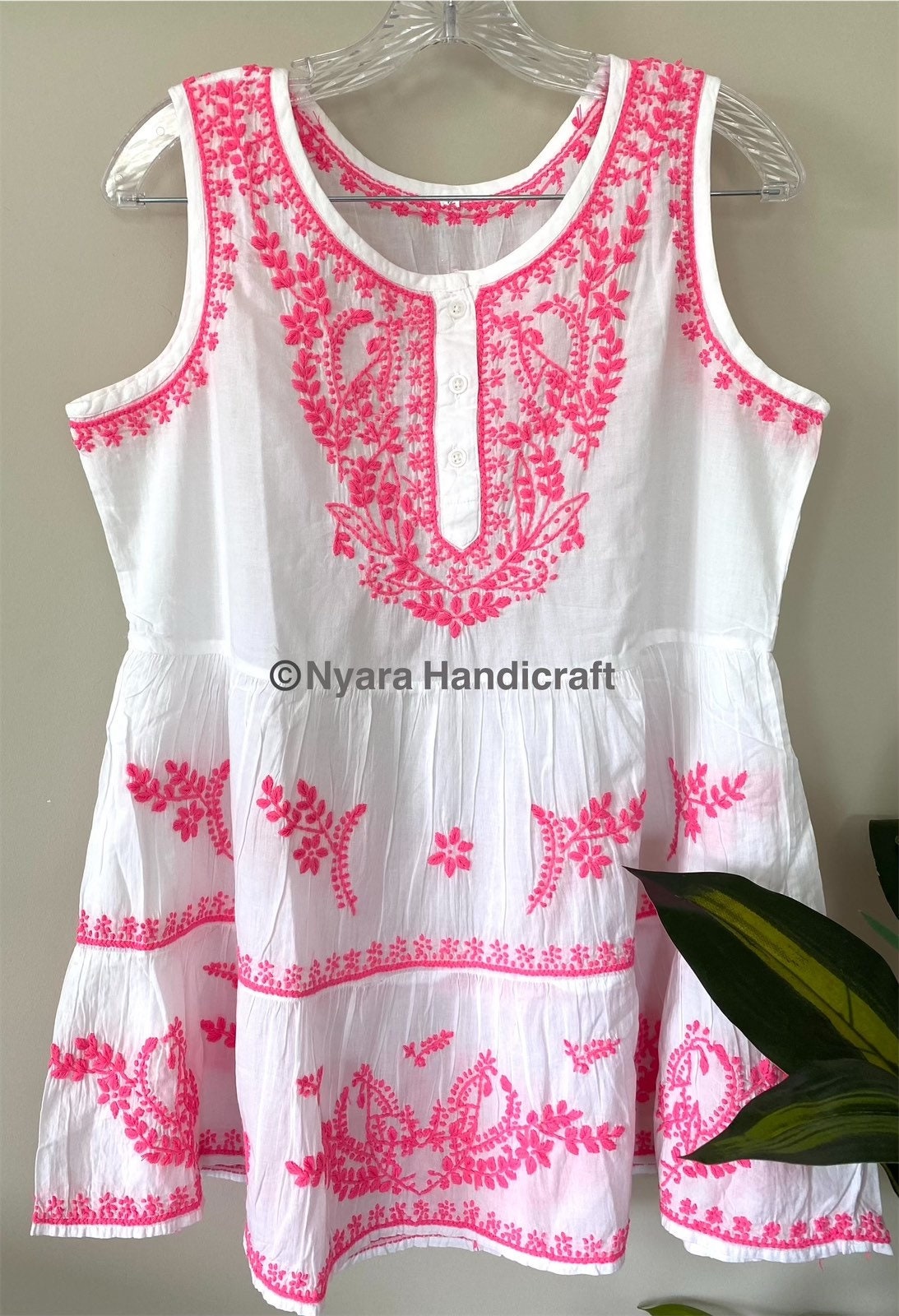Buy 38/S-2 Size Chikankari Sleeveless Indian Kurti Tunic Online for Women  in Malaysia