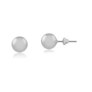 7mm 18k White Gold Ball Stud Earrings: Baby, Infant, Children
