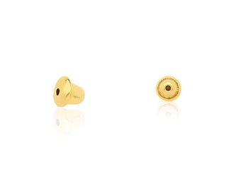 18k Solid Yellow Gold Earrings Backs, Earrings Stoppers, Push Backs Earring Replacement - Carol Jewelry Earrings Only