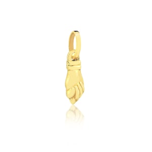 18k Solid Yellow Gold Figa Hand Amulet Pendant