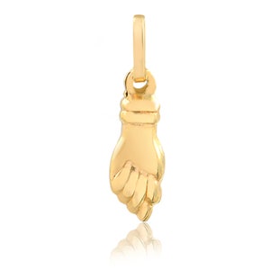 Figa 18k Solid Yellow Gold Pendant | Hand Pendant for Necklace for Teens, Girls, and Women