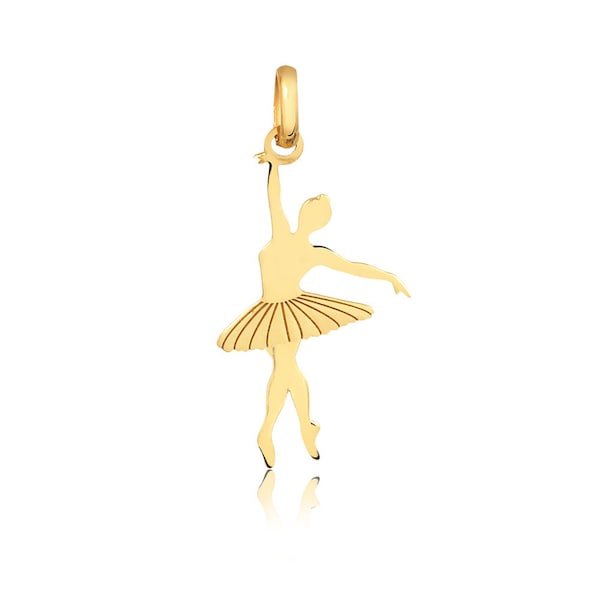 Ballerina Ballet Dancer Pendant 18k Solid Yellow Gold | Pendant for Necklace for Teens and Women
