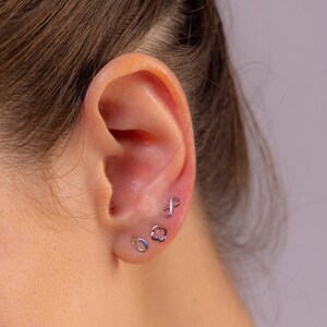 18k Yellow Gold Infinity Earring for Women, Girls, and Kids