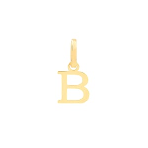 Colgante con la letra B de oro amarillo macizo de 18 k para collar, ideal para niñas, adolescentes, mujeres y hombres.