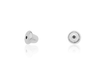 18k Solid White Gold Earring Backs, Earrings Stoppers, Push Backs Earrings Replacement | Carol Jewelry Earrings Only