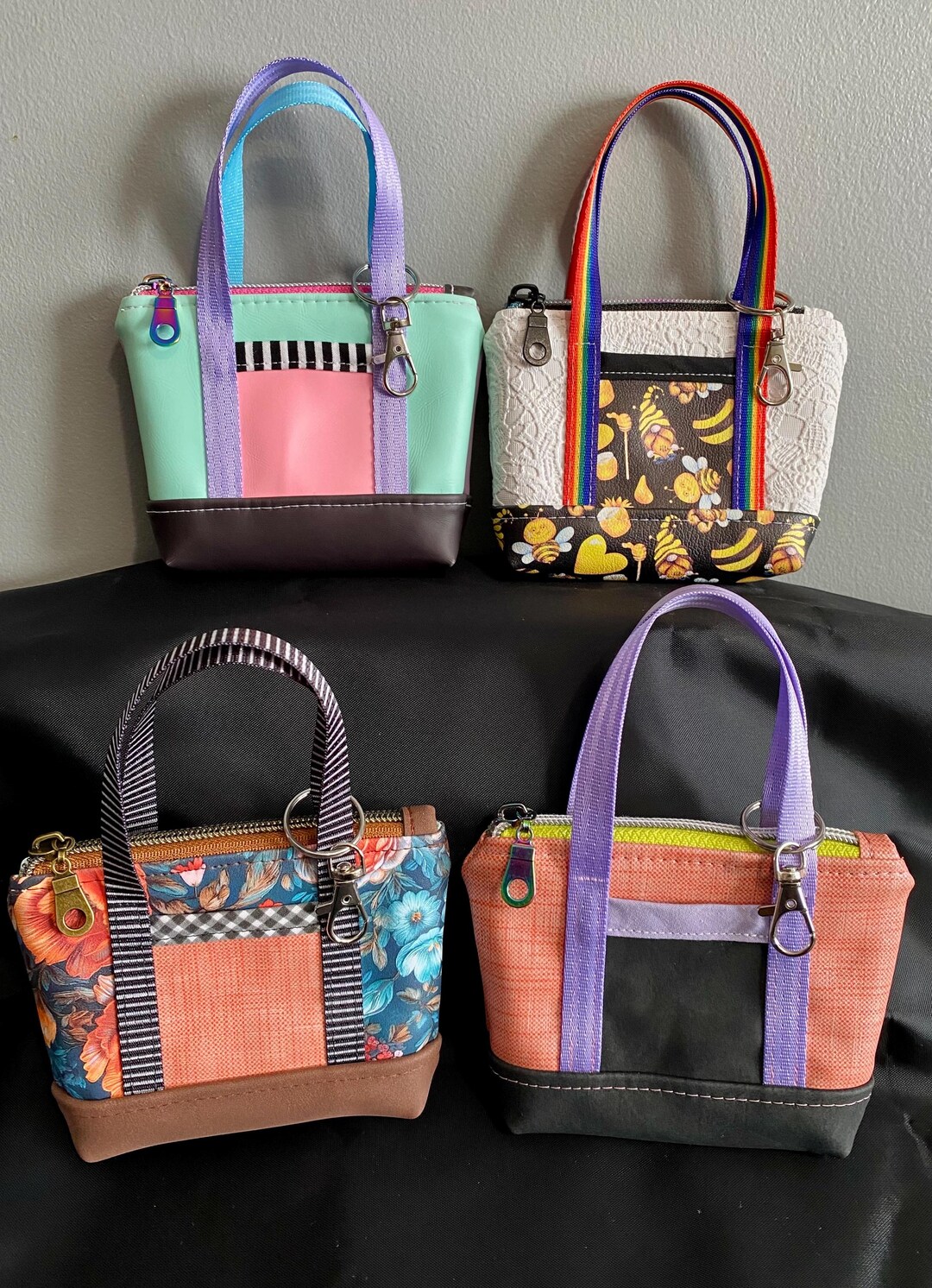 Mini Tote, Tiny Tote, Itty Bitty Bag, Little Bag, Zip Pouch, Mini Bag ...