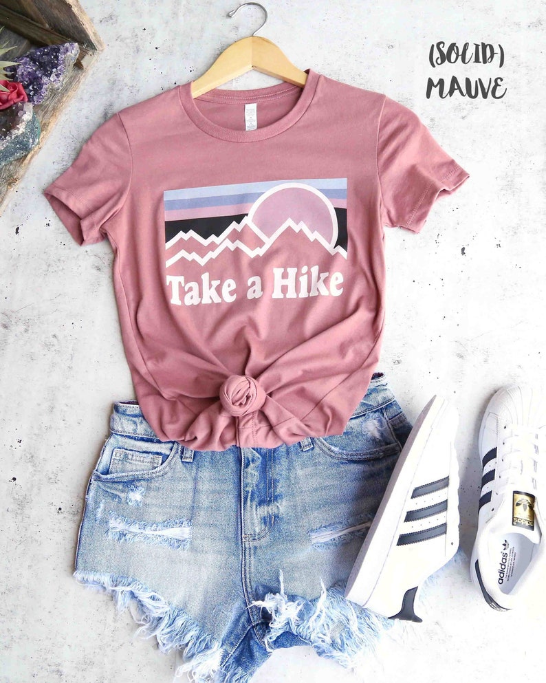 Take A Hike T-shirts - Woman Hiking Summer T-Shirts - Women's Camping T-Shirts - Graphic T-Shirts - Short Sleeve T-Shirts - Gift Ideas 