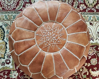 Moroccan pouf, Berber pouf, ottoman pouf, leather pouf, bohemian decoration