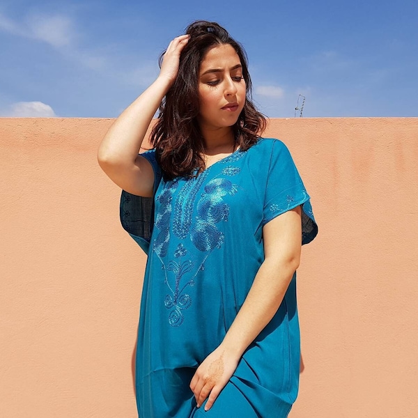 Beautiful moroccan turquoise dress great for summer