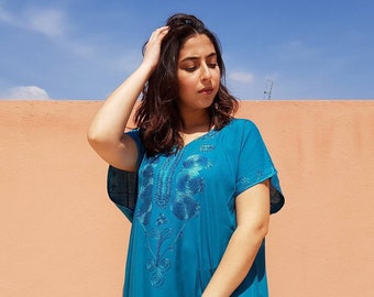 Beautiful moroccan turquoise dress great for summer