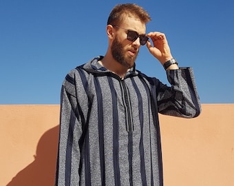 Beautiful moroccan blue djellaba for men