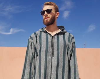 Green moroccan djellaba for men