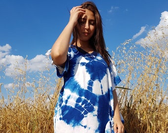 Beautiful moroccan blue fine kaftan for women