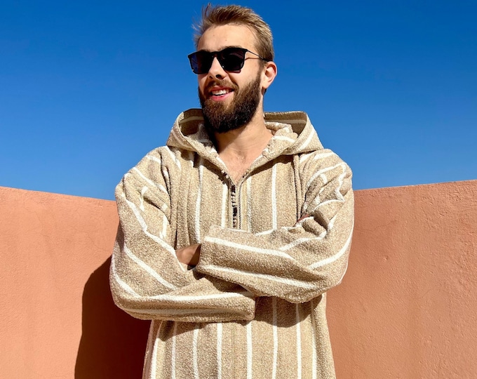 Featured listing image: Moroccan brown winter djellaba in wool for men