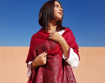 Pink pashmina scarf  winter shawl for women