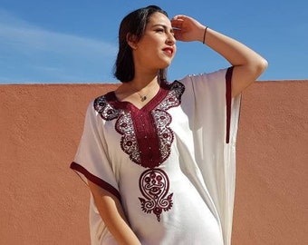 Moroccan white kaftan oriental clothing for women