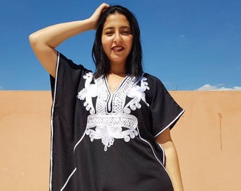 Black moroccan kaftan for summer