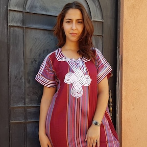 Robe marocaine automne hiver, caftan pour femme, cadeau pour maman image 1