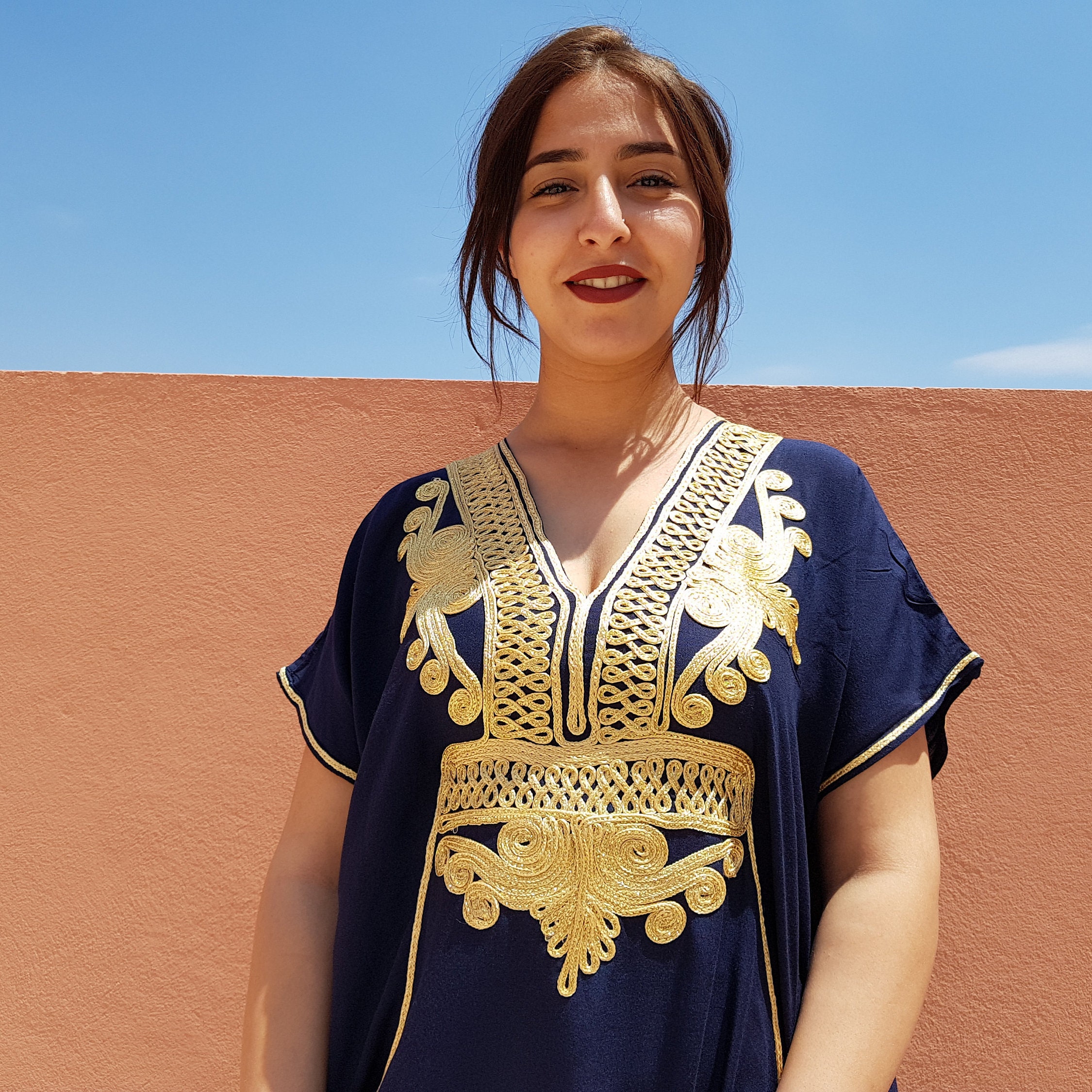 Marokkanische Djellaba langes Kleid Damen Kaftan Etsy