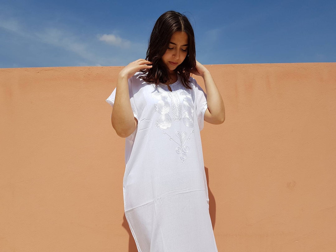 White Dress, Kaftan for Women, White Djellaba - Etsy
