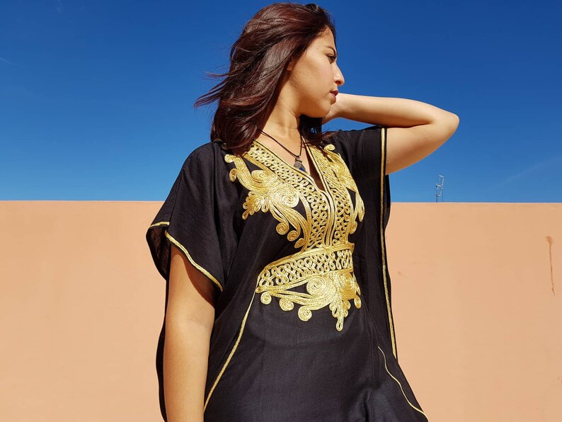 Robe Caftan Longue Femme 100% Coton - Imprimé Africain Dashiki, Taille Unique Jusqu'à 56