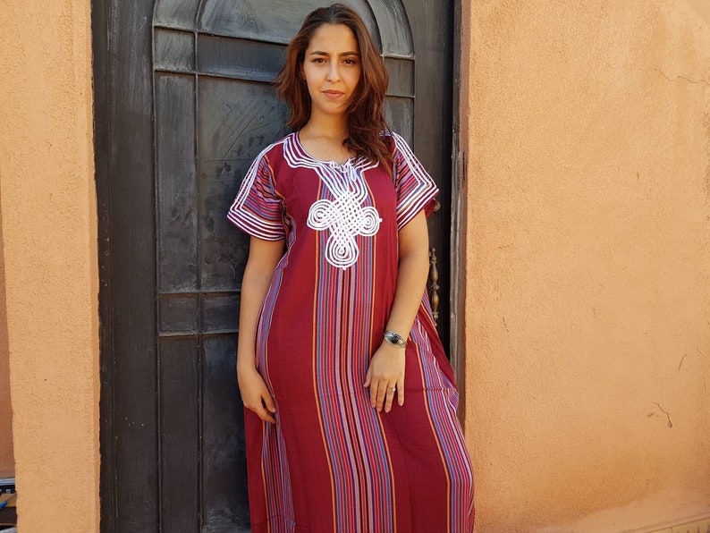 Robe marocaine automne hiver, caftan pour femme, cadeau pour maman image 1