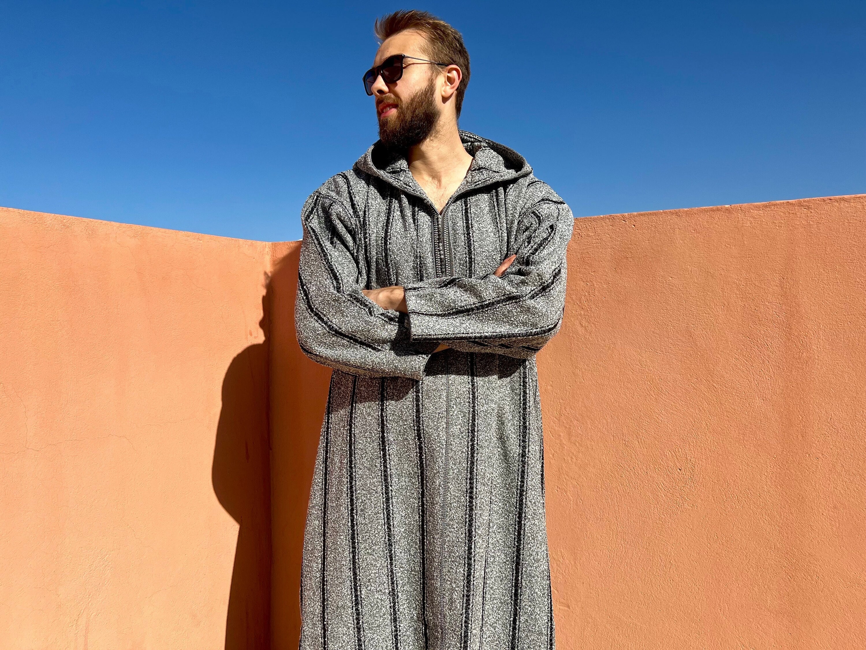 Very Thick Moroccan Winter Djellaba for Men, Wool Hooded Kaftan - Etsy