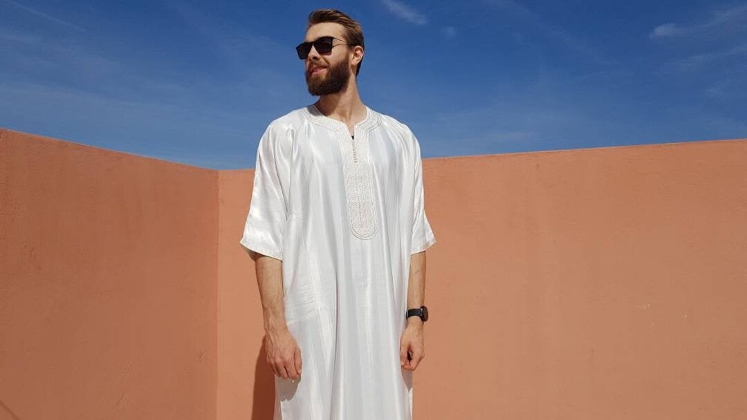 Beautiful Moroccan White Kaftan for Men - Etsy