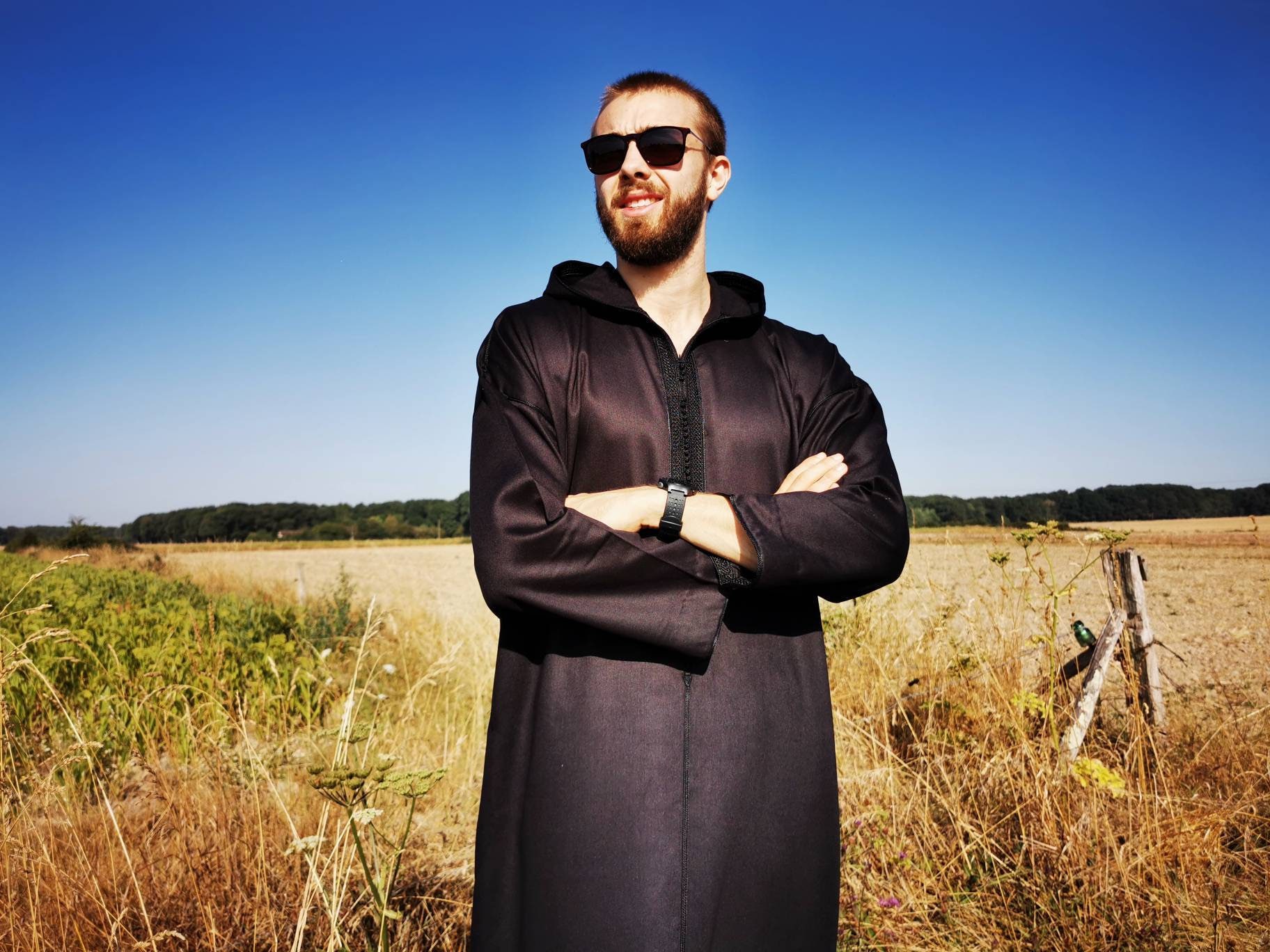 Beautiful moroccan black djellaba for men