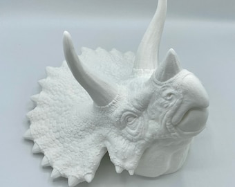 Triceratops neptaxidermie wandgemonteerde dinosauruskop 3D-geprint thema interieurgesprek stuk