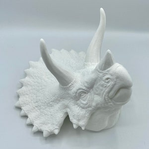 Triceratops Faux Taxidermy Wall Mounted Dinosaur Head 3D Printed Themed Home Decor Conversation Piece image 4