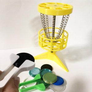 Mini Disc Golf Launcher & Tiny Disc Set. Color Mix. 3D Printed Toy. Goal/Basket Sold Separately image 3